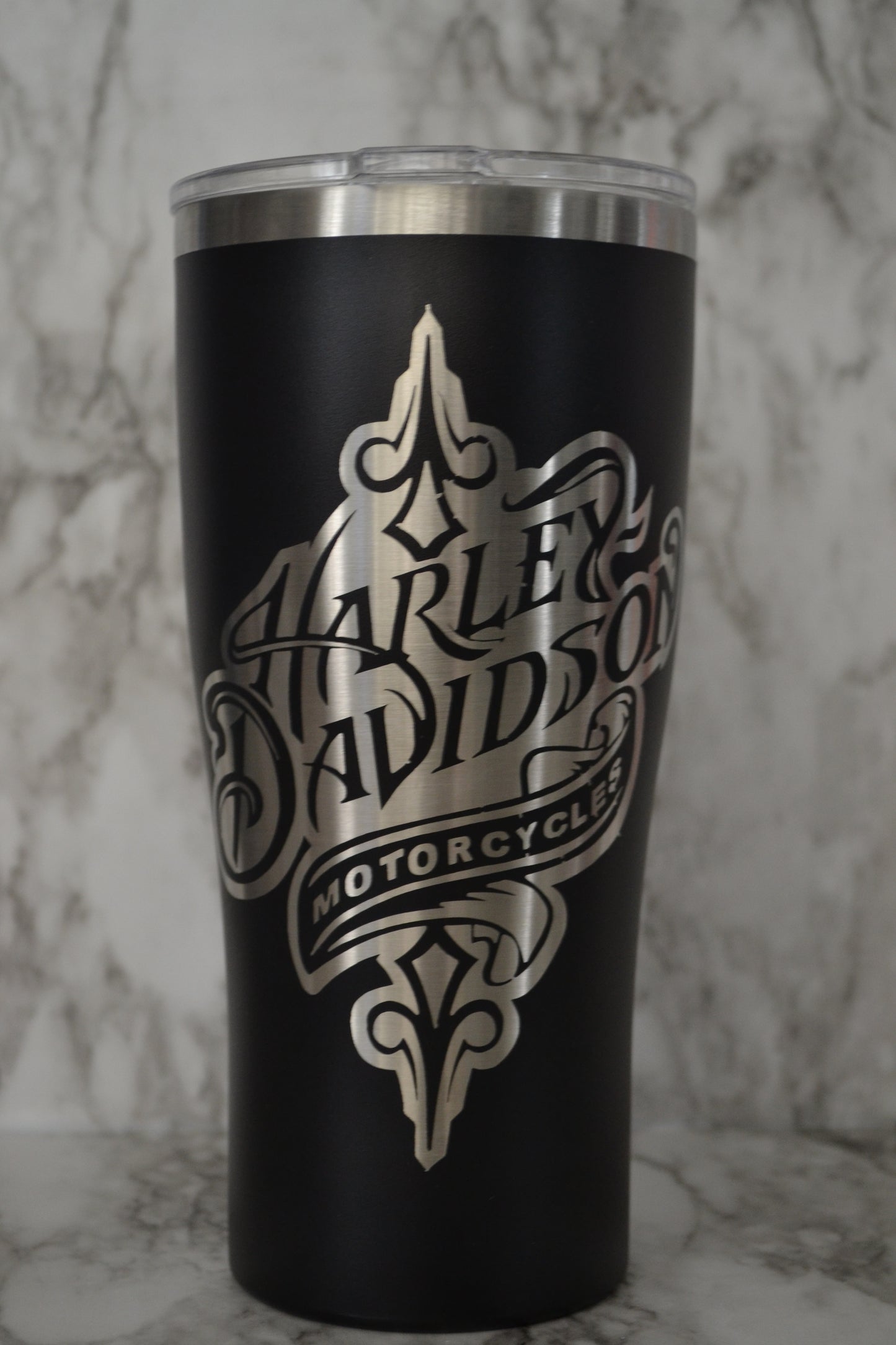 Harley-Davidson engraved tumbler, Motorcycle Tumbler, Biker water bottle image 4
