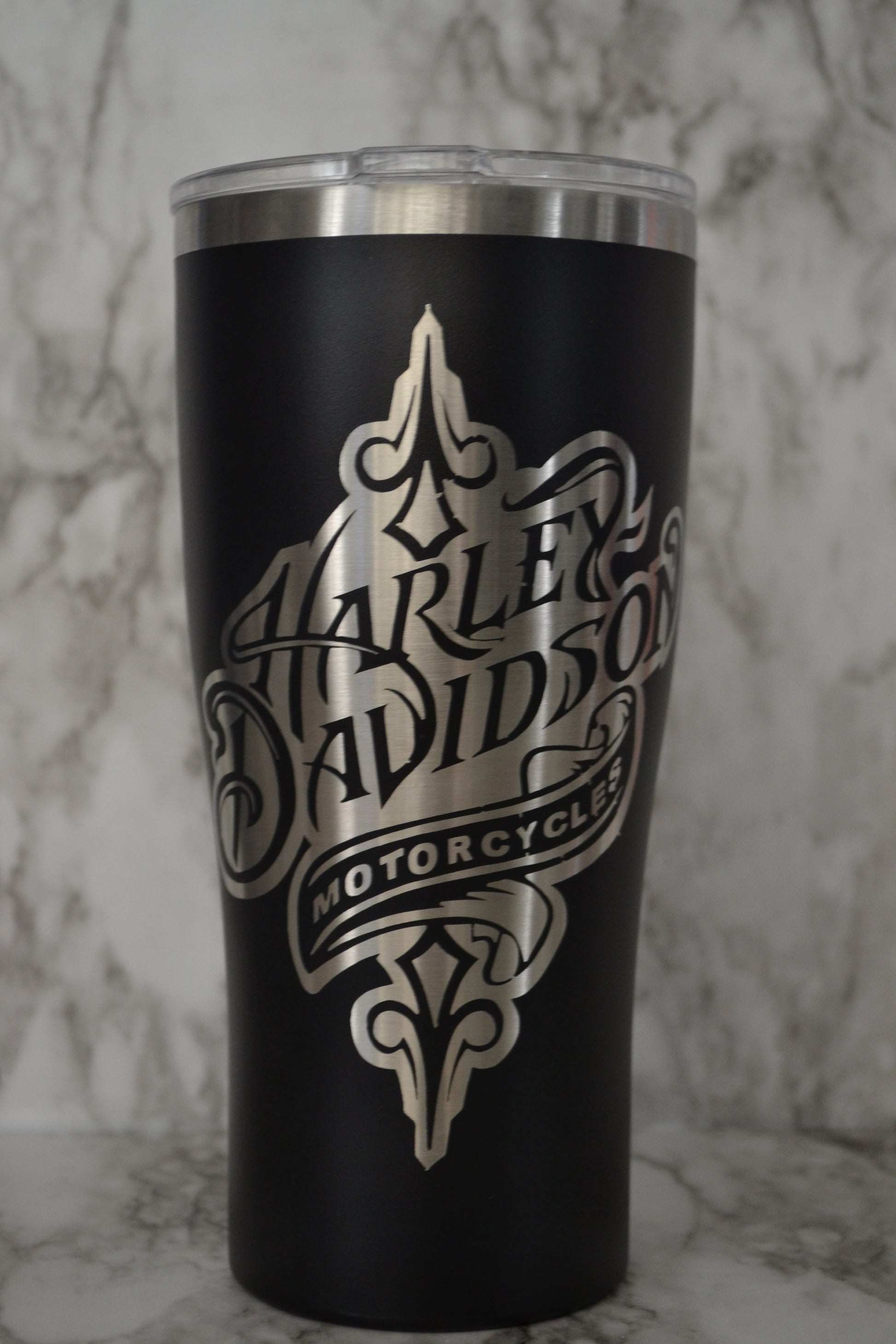Harley-Davidson engraved tumbler, Motorcycle Tumbler, Biker water bottle image 4