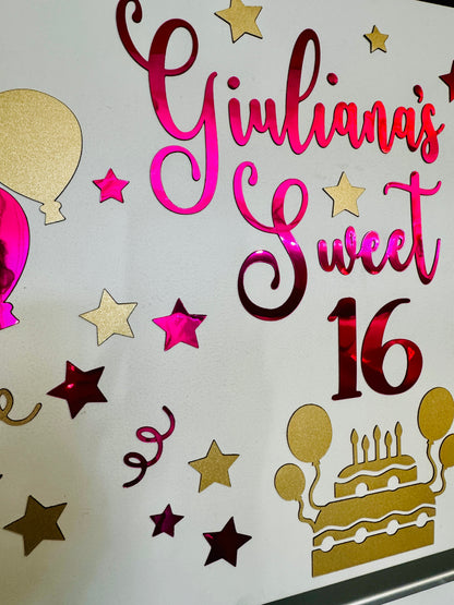 Personalized Sweet 16 Cruise Door Magnet, Birthday Cabin Decor