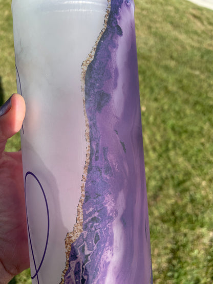 Personalized Frosted Stained GLASS Mother's Day tumbler, Marble Stained Glass image 6