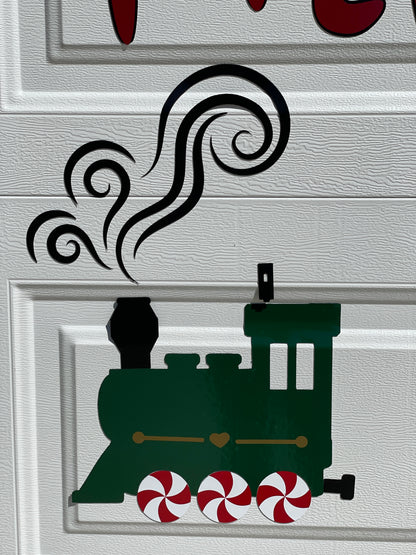 Santa's Train set with sled Magnet decorations | Garage Door | Train Set image 3