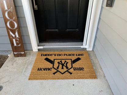 NY Yankees Door Mat | Yankees Welcome Mat | No place like home base doormat image 1