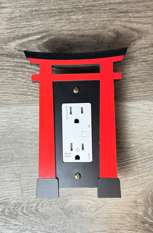Japanese Torii Gate (Asian Temple icon, Japan design) Wood Cover Plate for Light image 0