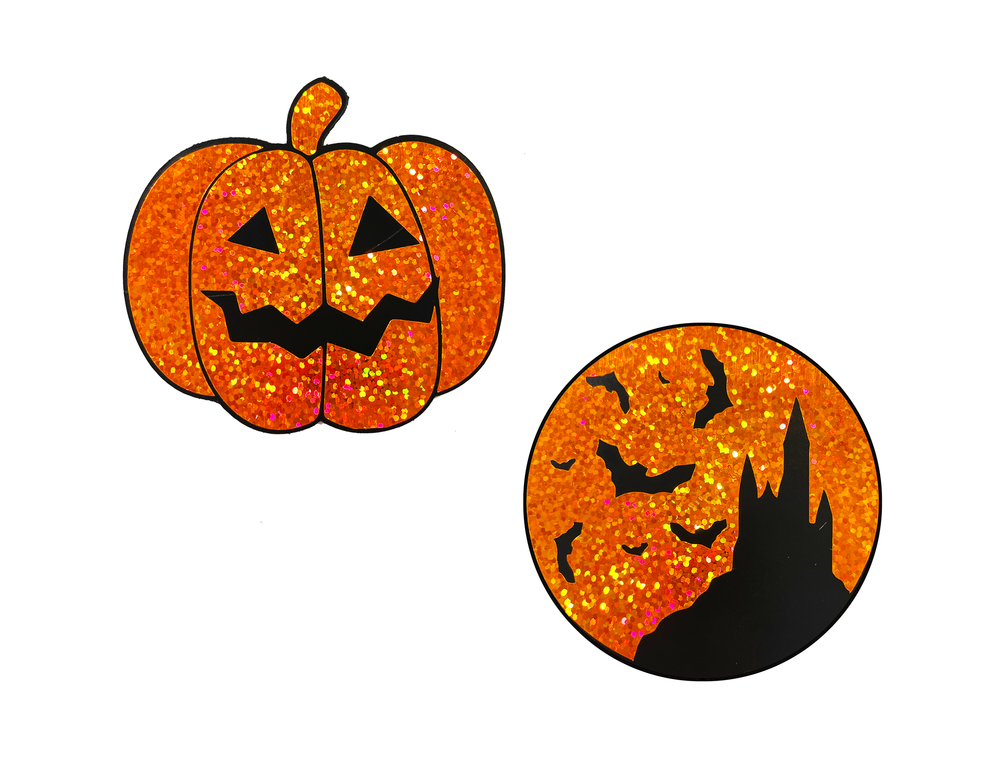 Halloween Fridge Magnets / Sparkle Pumpkin / Haunted House Sparkle image 3