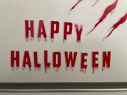 Bloody Happy Halloween Red Fridge Magnets | Reusable decorations image 2