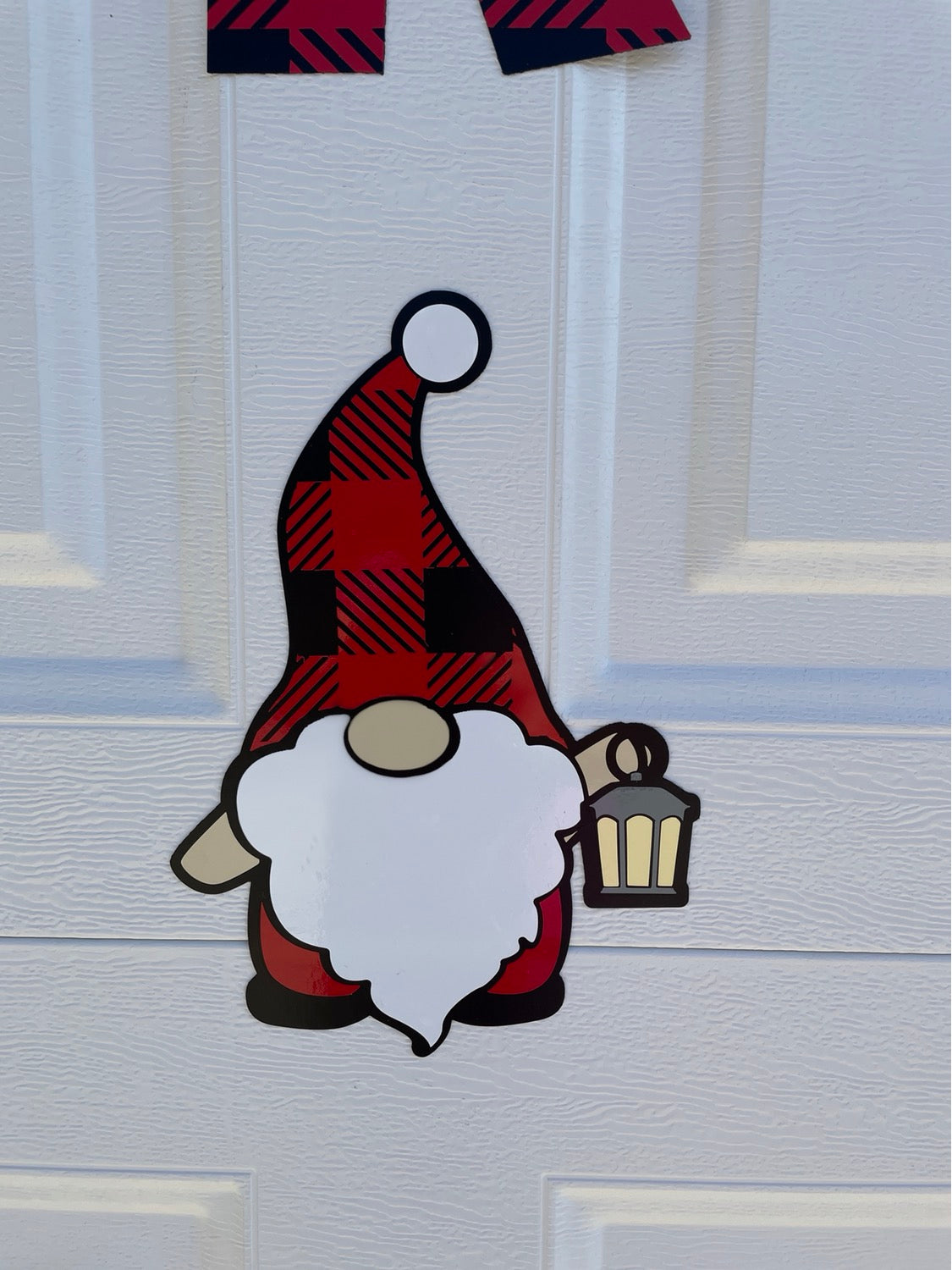 Large Merry Christmas Gnomes Magnets Reusable | Red Plaid | Script image 8