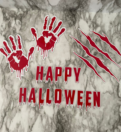 Bloody Happy Halloween Red Fridge Magnets | Reusable decorations image 7