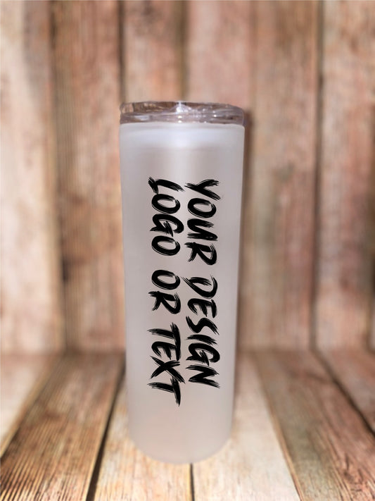 Custom frosted glass tumbler - Your design, logo or text image 0