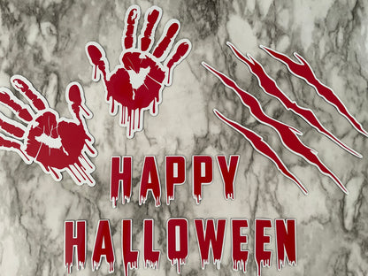 Bloody Happy Halloween Red Fridge Magnets | Reusable decorations image 0