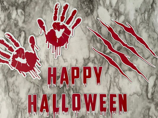 Bloody Happy Halloween Red Fridge Magnets | Reusable decorations image 0
