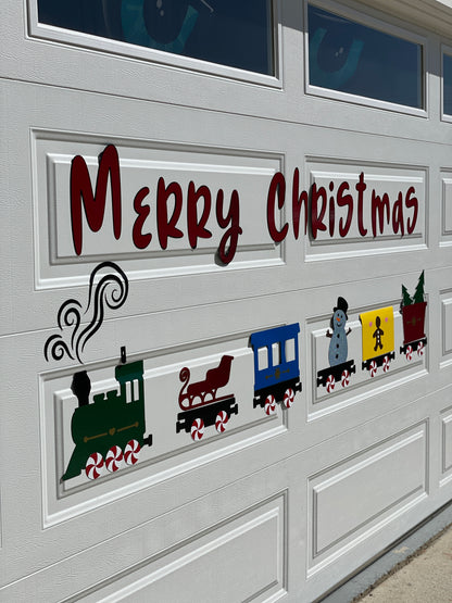 Santa's Train set with sled Magnet decorations | Garage Door | Train Set image 13