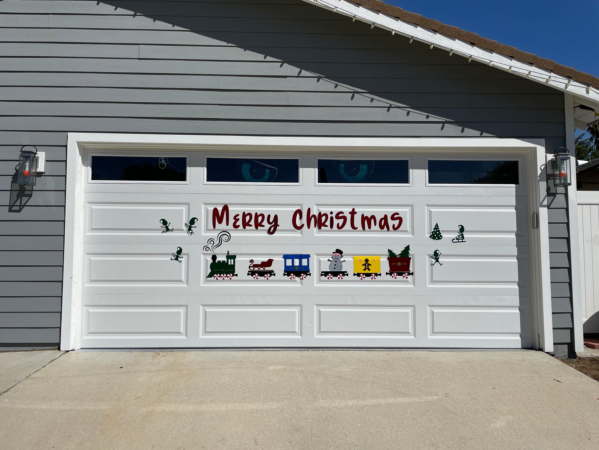 Santa's Train set with sled Magnet decorations | Garage Door | Train Set image 9