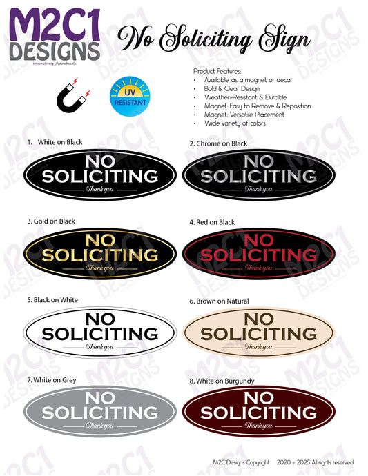 No Soliciting (Magnet or Decal) No Soliciting Decal, Waterproof Outdoor image 2