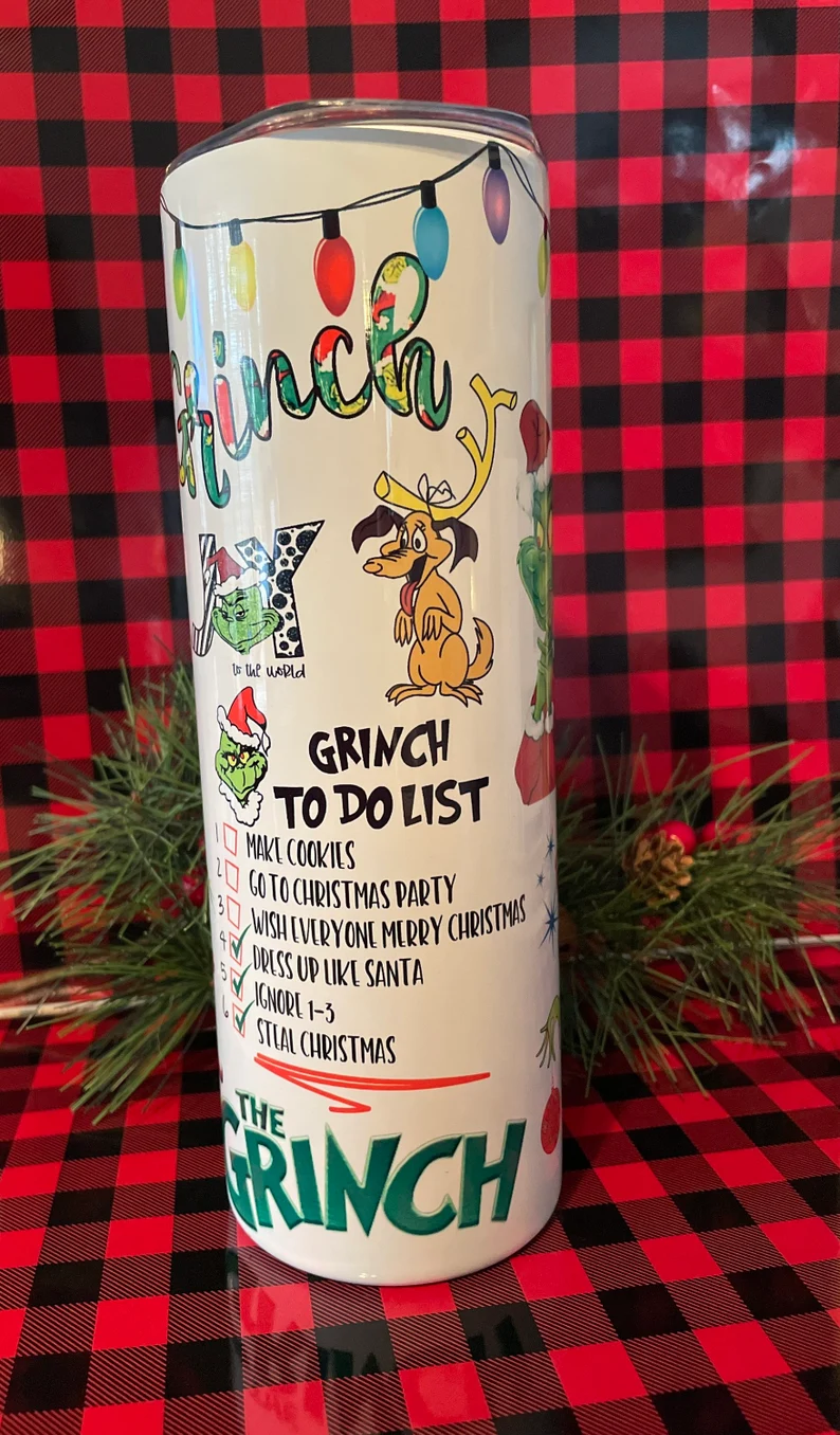 The Grinch Christmas Collage Tumbler | Grinchmas Tumbler | Dr. Suess Tumbler image 2