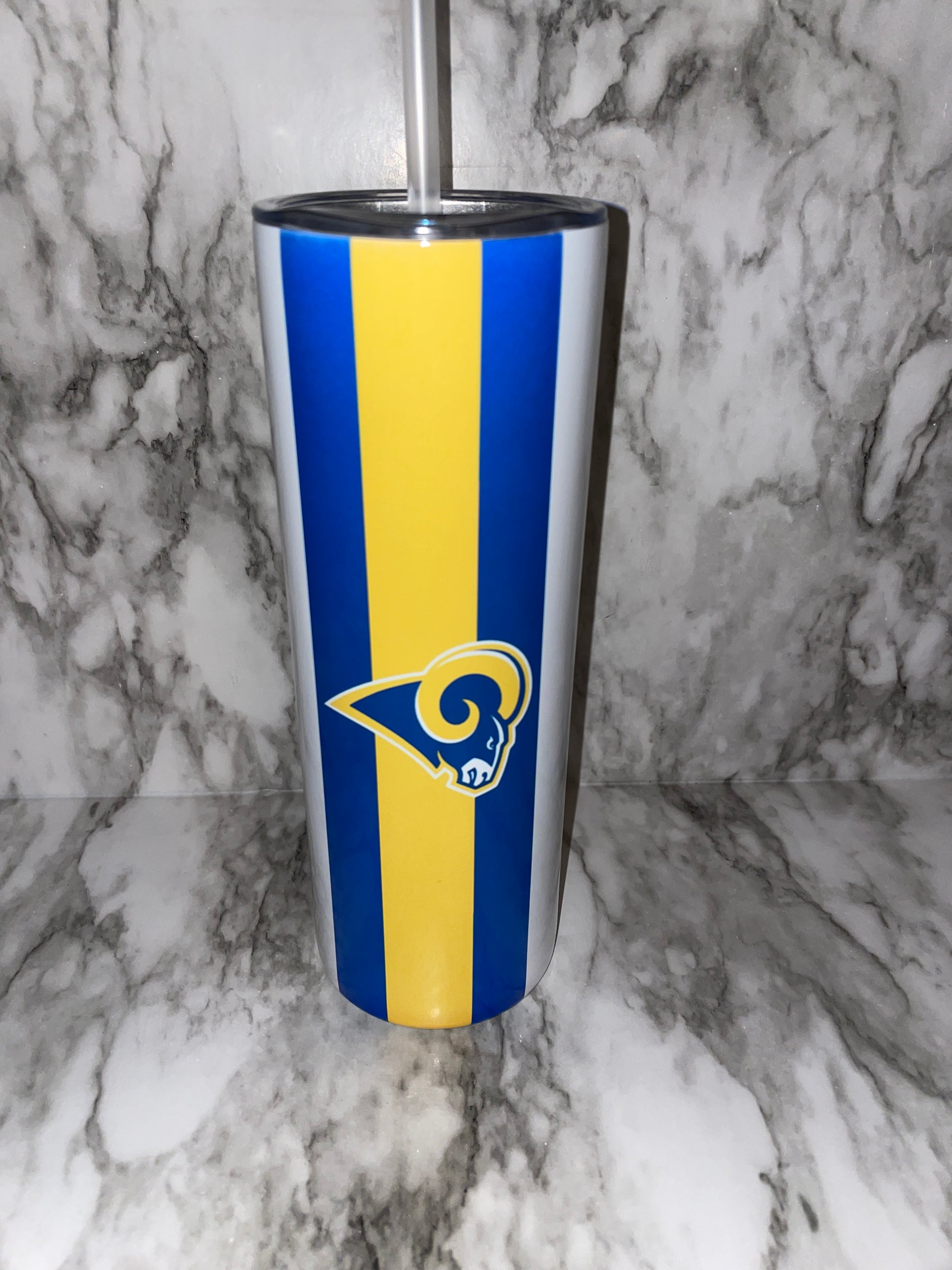 Los Angeles Rams Football 20/ 25 oz tumbler | Super Bowl Tumbler image 3