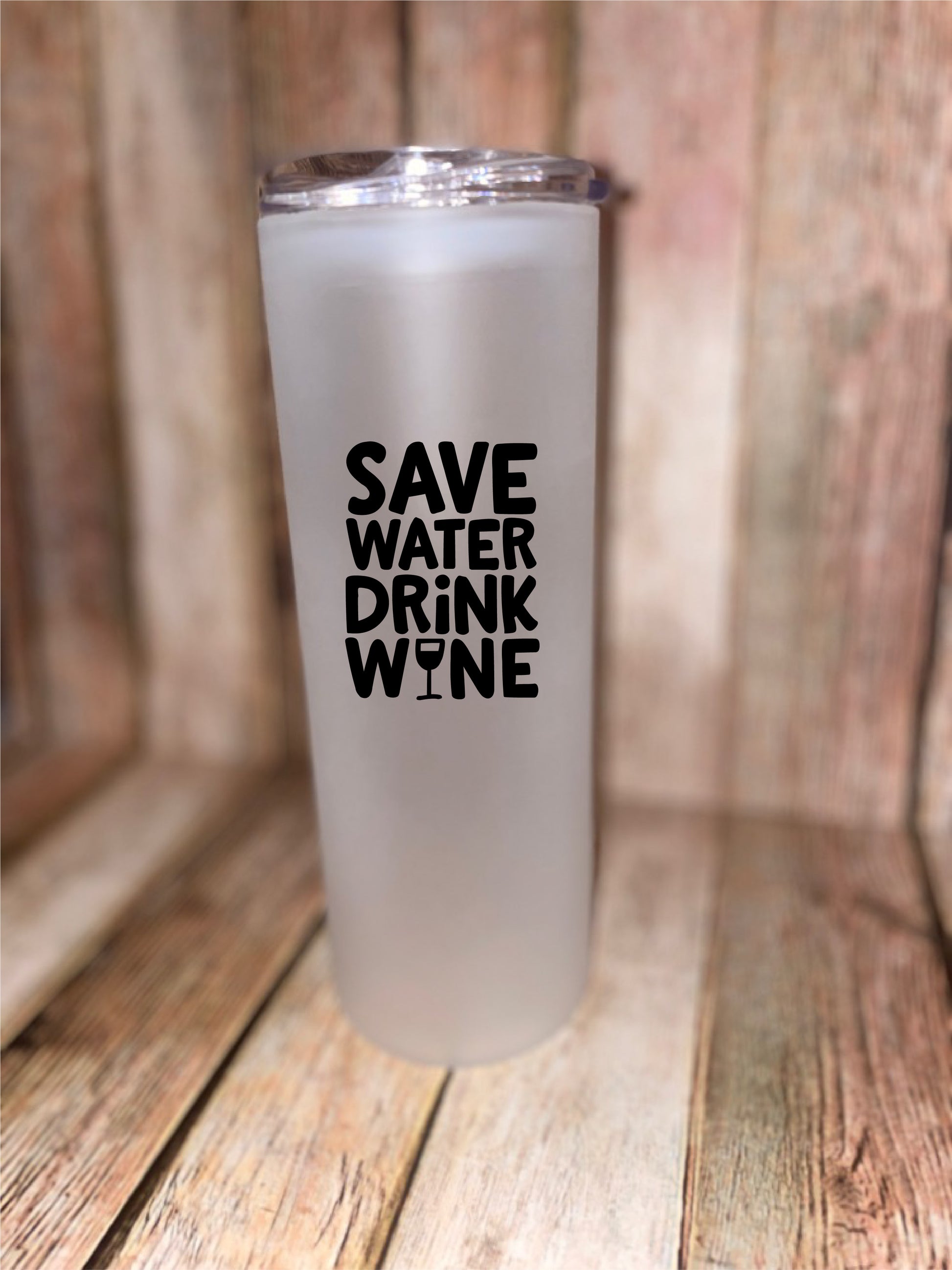 Custom frosted glass tumbler - Your design, logo or text image 3