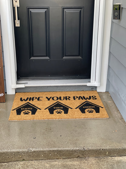 Personalized Wipe Your Paws Door Mat image 2