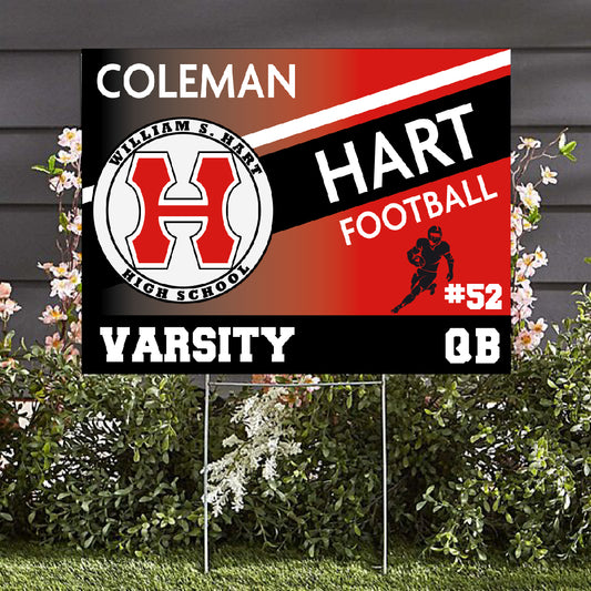 Personalized Hart High School Football Yard sign image 0