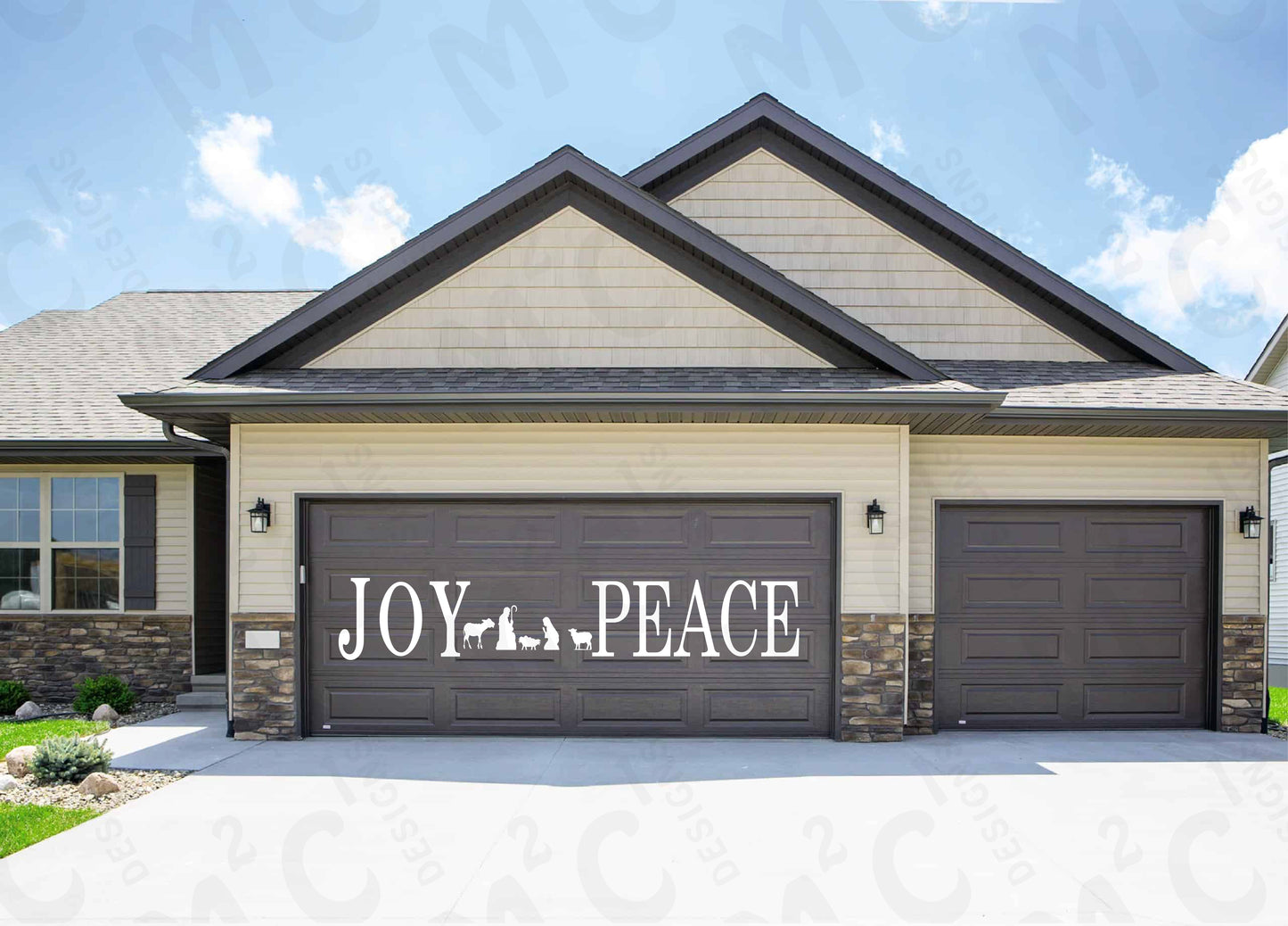 JOY Nativity garage door magnets, Peace sign, Outdoor decorations image 1