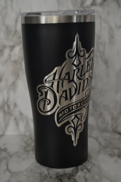 Harley-Davidson engraved tumbler, Motorcycle Tumbler, Biker water bottle image 3