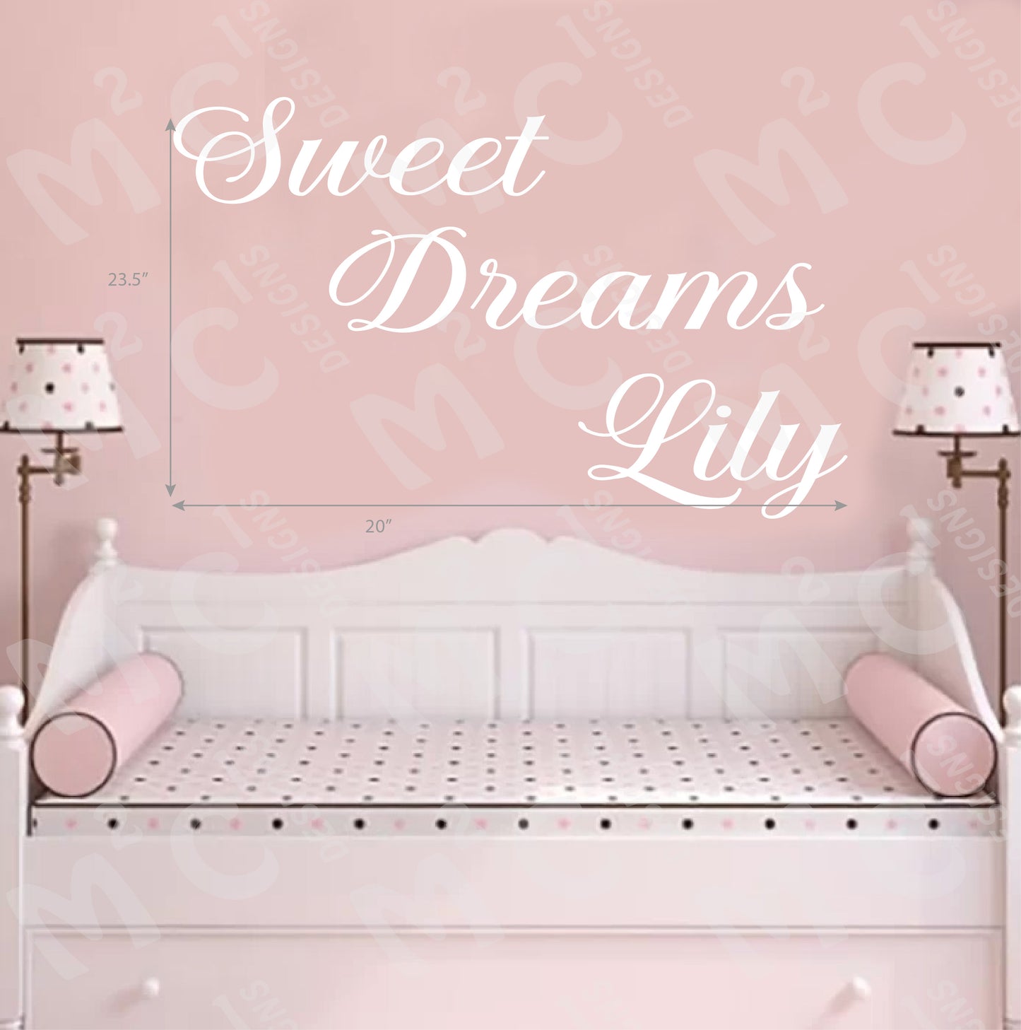 Princess Crown Personalized Name Wall Decal, filigree, large decal, gold, white, image 6