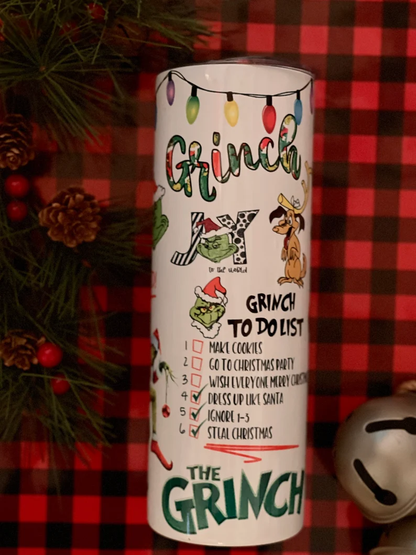 The Grinch Christmas Collage Tumbler | Grinchmas Tumbler | Dr. Suess Tumbler image 3