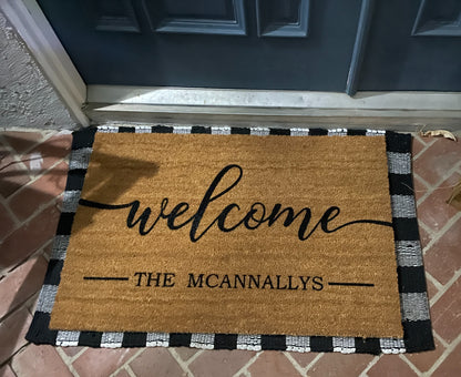 PERSONALIZED Large Family Door mat | Outdoor Home Decor | Family Door mat image 0