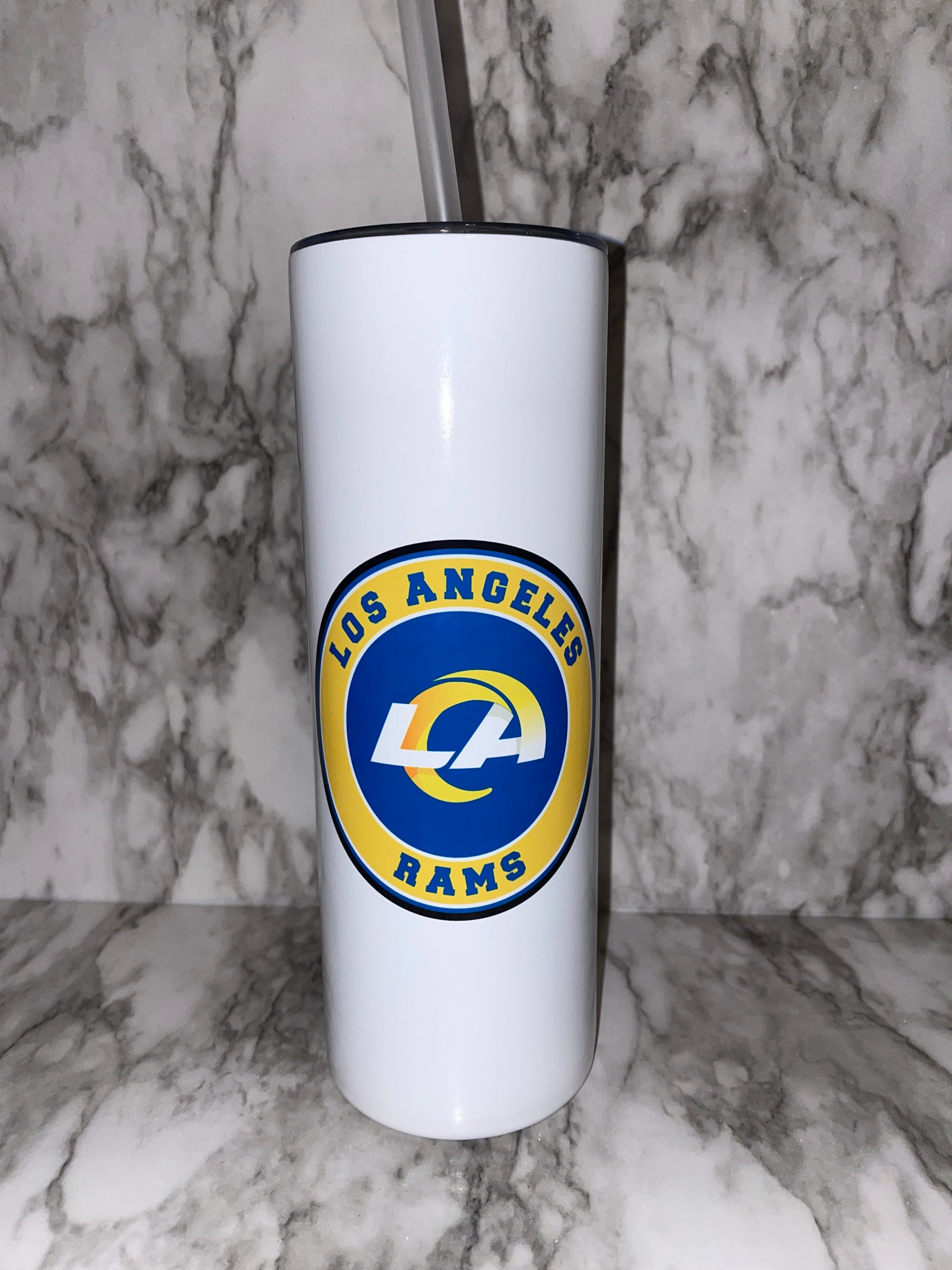 Los Angeles Rams Football 20/ 25 oz tumbler | Super Bowl Tumbler image 5