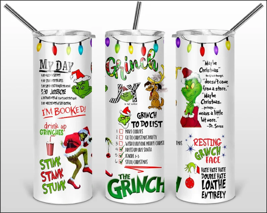 The Grinch Christmas Collage Tumbler | Grinchmas Tumbler | Dr. Suess Tumbler image 0