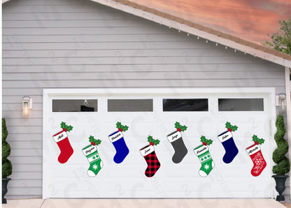 Personalized Christmas Stocking Garage Magnets - Christmas Stockings - Merry Chr image 2