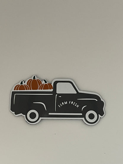 Vintage Truck full of Pumpkins Magnet | Farm Fresh Pumpkins Magnet image 1