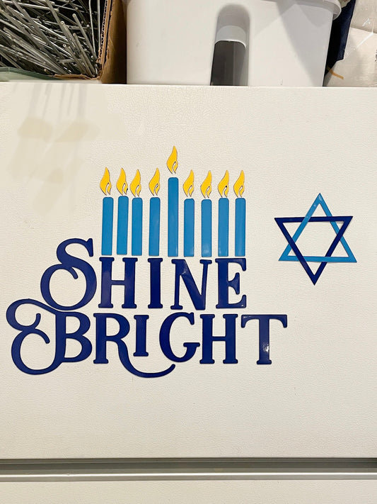 Happy Hanukkah Fridge Magnets, Jewish Holiday Decorations image 0