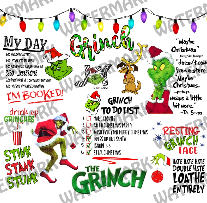 The Grinch Christmas Collage Tumbler | Grinchmas Tumbler | Dr. Suess Tumbler image 7