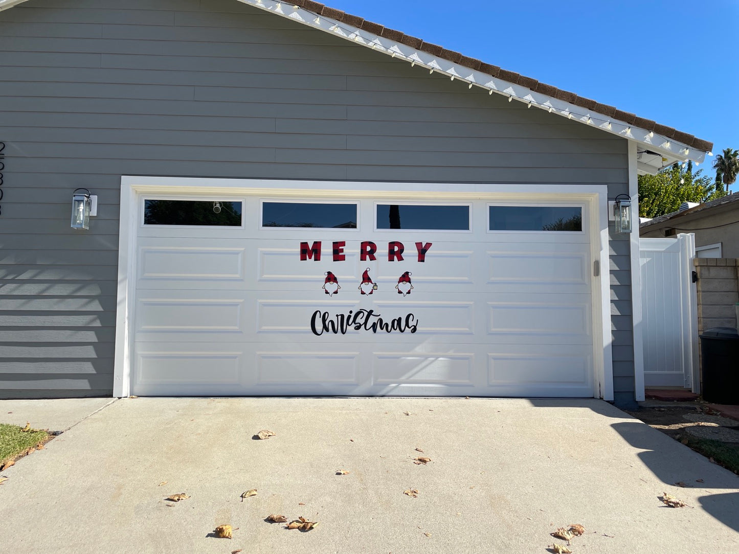 Large Merry Christmas Gnomes Magnets Reusable | Red Plaid | Script image 6