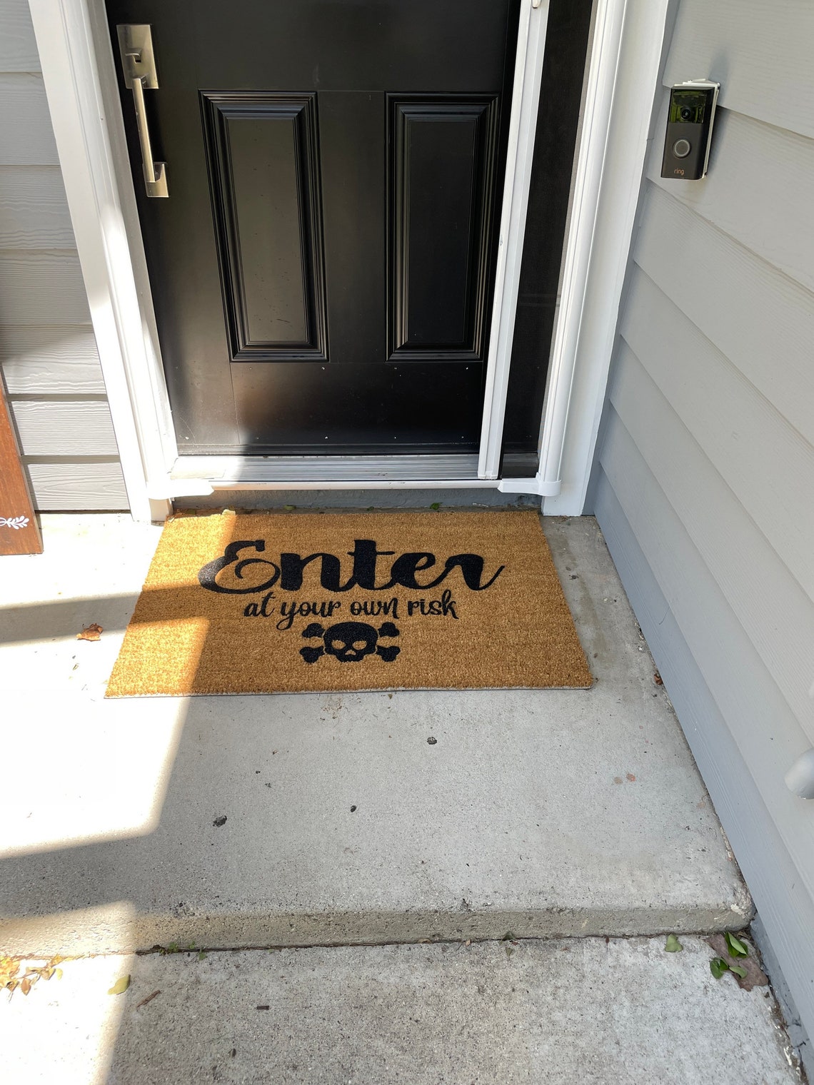 Enter at your own risk doormat | Welcome Mat | Skull and cross bones Door Mat image 5