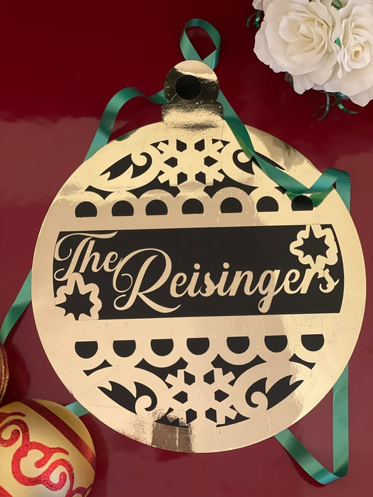 Personalized Gift Christmas Ornament Reusable decorations | Black Gold image 0