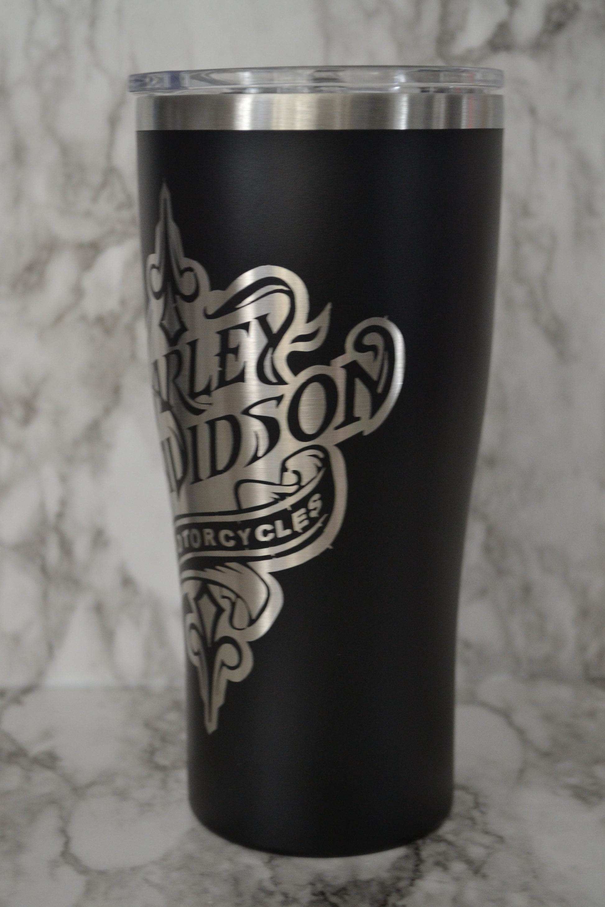 Harley-Davidson engraved tumbler, Motorcycle Tumbler, Biker water bottle image 2