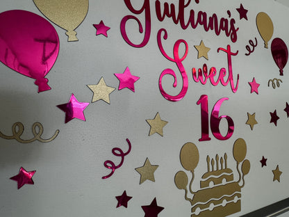 Personalized Sweet 16 Cruise Door Magnet, Birthday Cabin Decor
