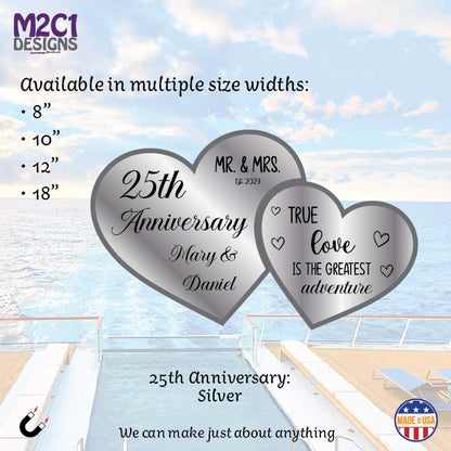 Anniversary Cruise Door Magnet – Double Heart Milestone Edition