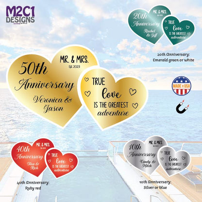 Anniversary Cruise Door Magnet – Double Heart Milestone Edition