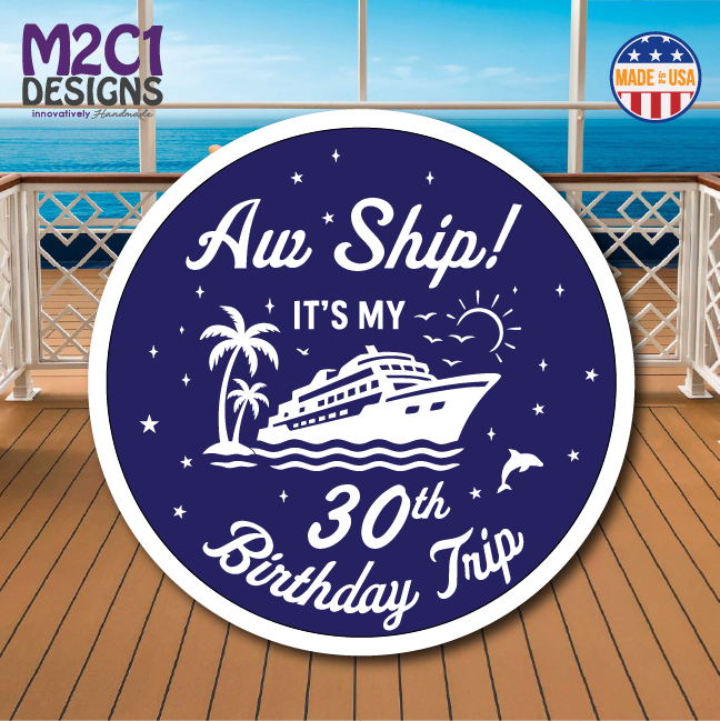 Birthday Cruise Ship Door Magnet: Aw Ship! Cabin Door Decor