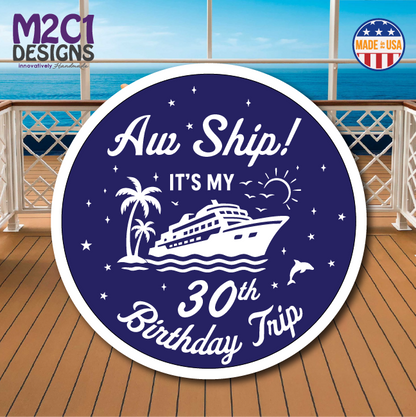 Birthday Cruise Ship Door Magnet: Aw Ship! Cabin Door Decor