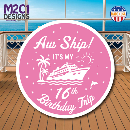 Birthday Cruise Ship Door Magnet: Aw Ship! Cabin Door Decor