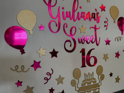 Personalized Sweet 16 Cruise Door Magnet, Birthday Cabin Decor