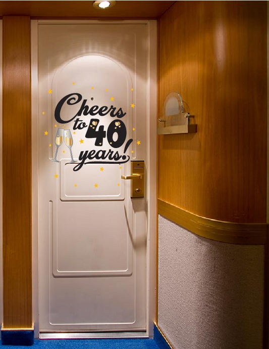 Cheers to 40 years! Cruise Ship Cabin door Magnet, Anniversary Cruise Gifts, Family Cruise, Fridge Magnet