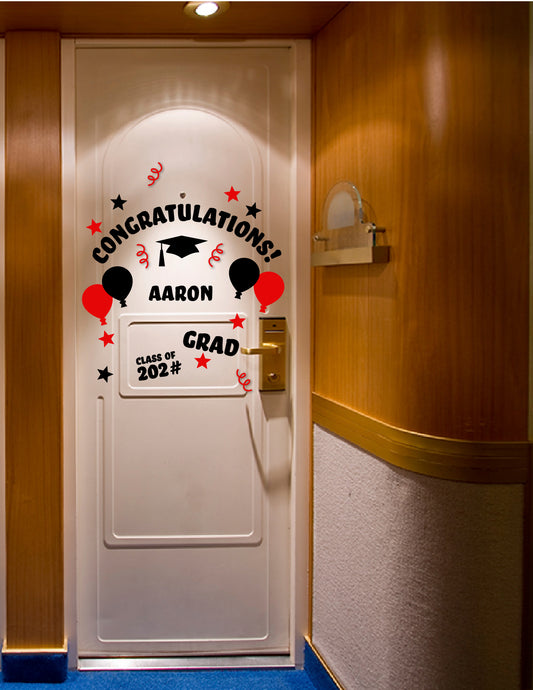 Graduation Cruise Door Decor, Congrats Grad Magnet Set, Cruise Ship Gift, Class of