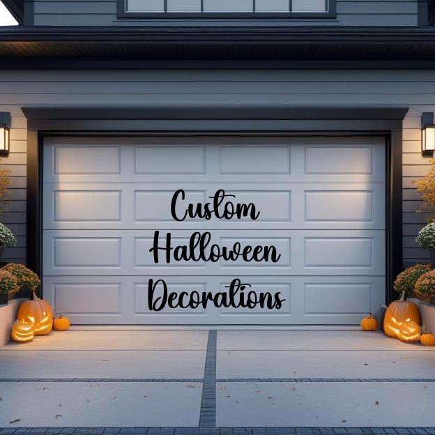 Halloween Garage Door Magnet – Silhouette with Flying Bats & Magic Castle – "Trick or Treat", photo 11 of 11