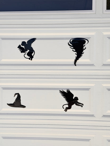 Halloween Flying Monkeys Garage Door Magnets: Flying Monkeys Beware Silhouette Set