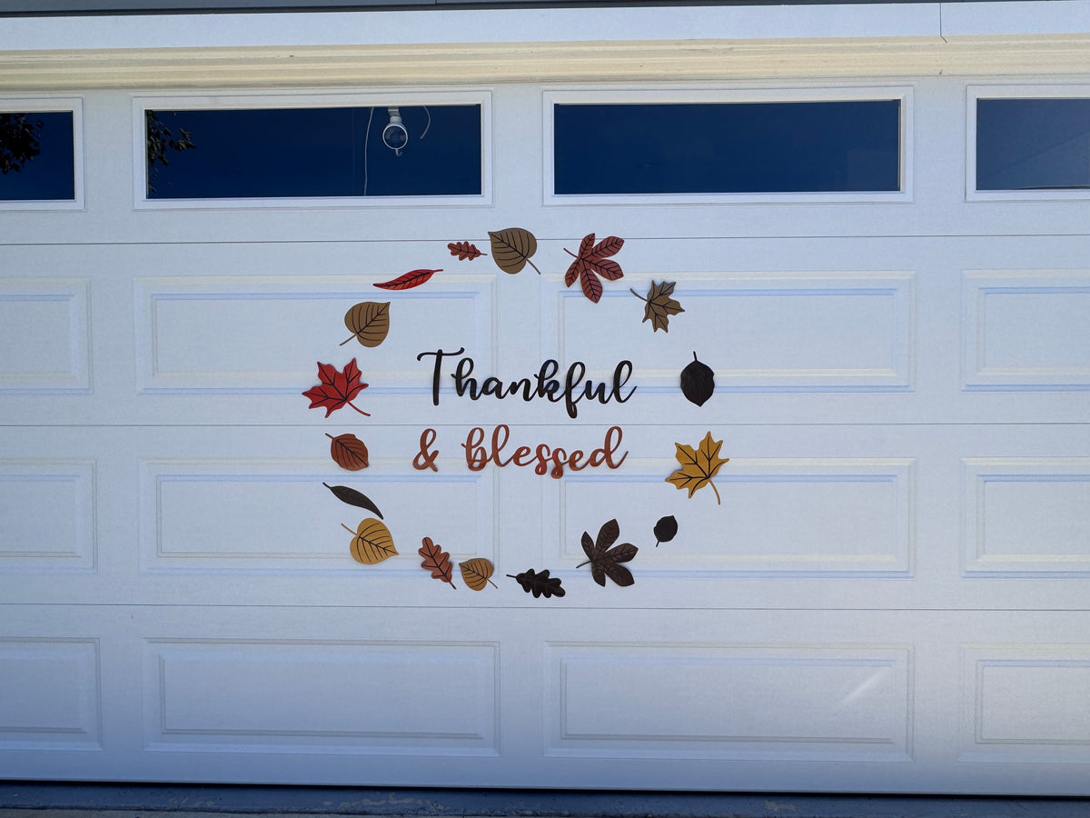 Thankful & Blessed Garage Door Magnet Wreath, photo 5 of 12