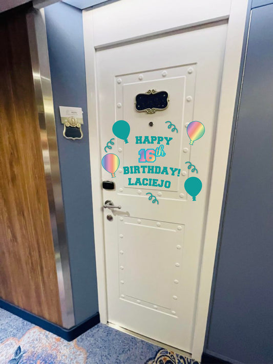 Sweet 16 Cruise Ship Cabin Door Decoration Magnet: Happy Birthday Decor